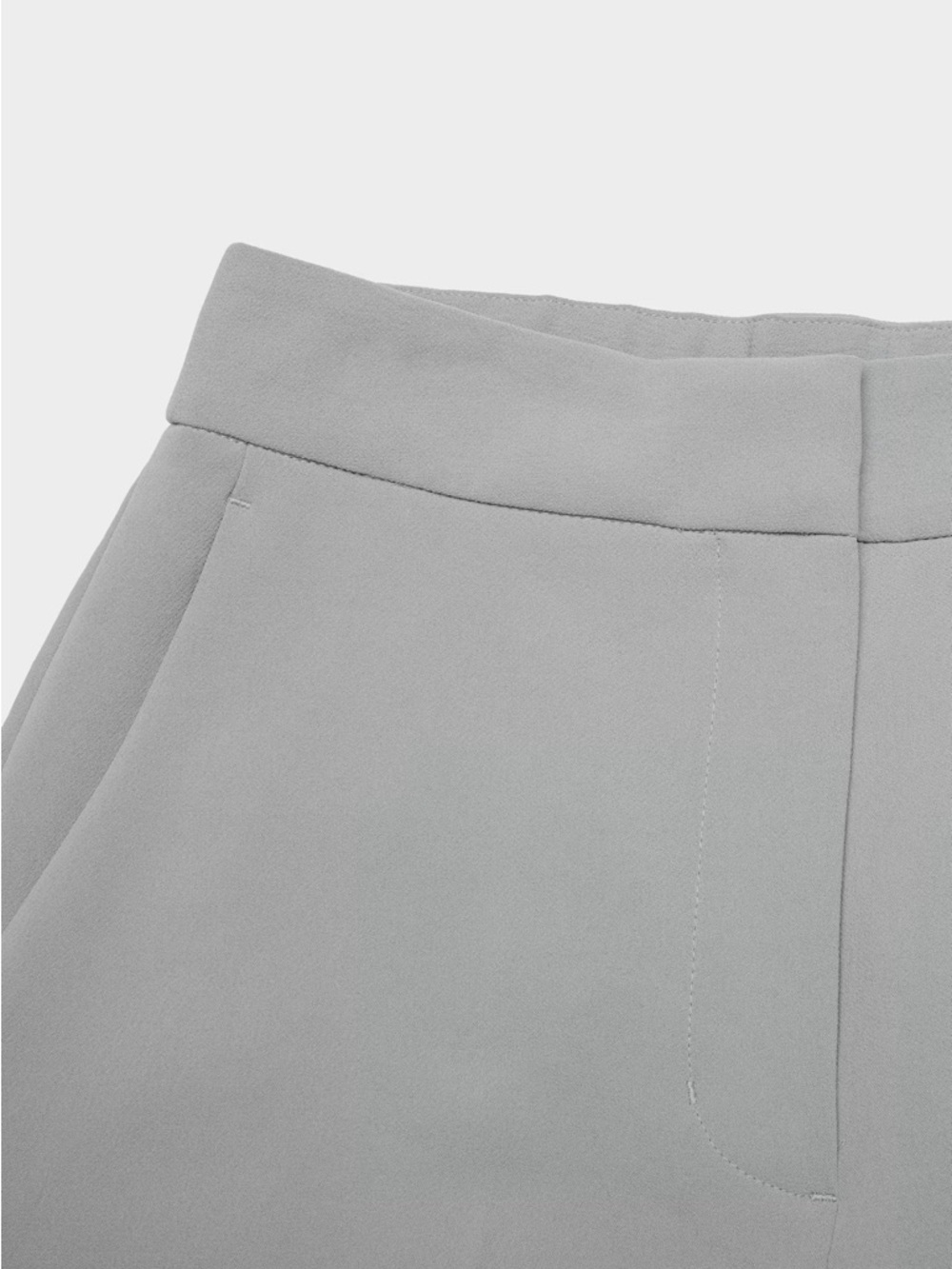 Aritzia Light Gray High-Rise Straight Leg Trousers - Picture 3 of 5